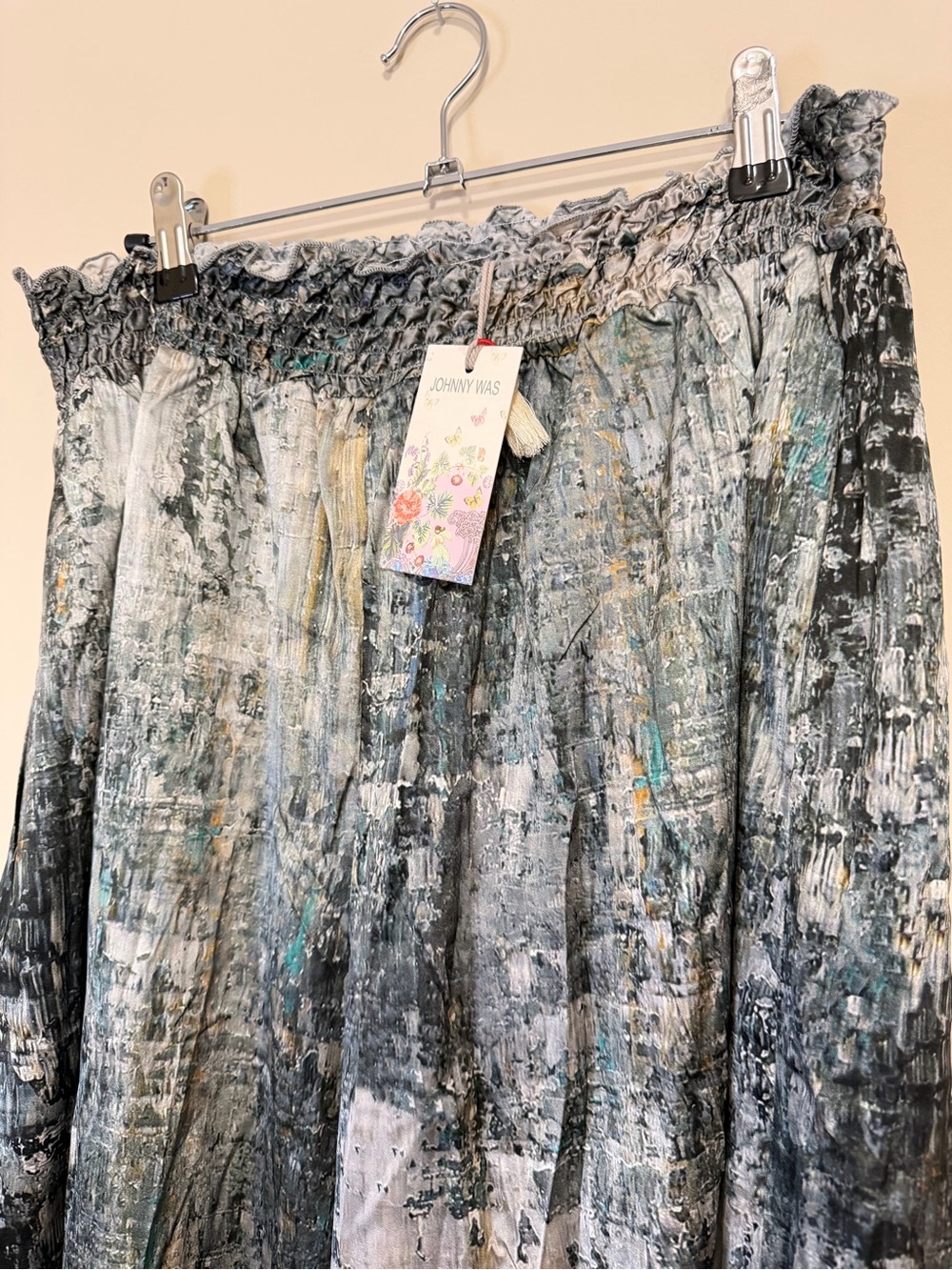 Johnny Was Pete & Greta Silk Waist Wide-Leg Palazzo Pants - Picture 4 of 5